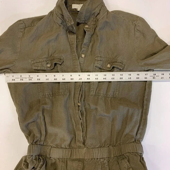 Ann Taylor Loft Women's‎ Linen Blend Long Sleeve Elastic Waist Jumpsuit Size XS - Picture 13 of 16